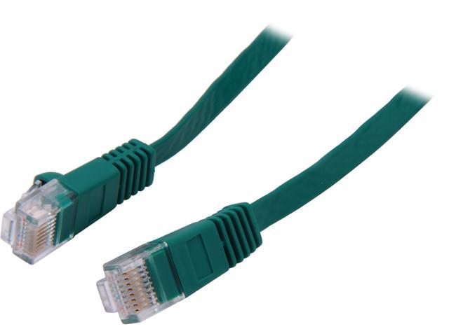 Coboc CY-CAT6-02-Green 2ft. 32AWG Cat 6 Green Color 550MHz UTP Flat Ethernet Stranded Copper Patch cord /Molded Network lan Cable
