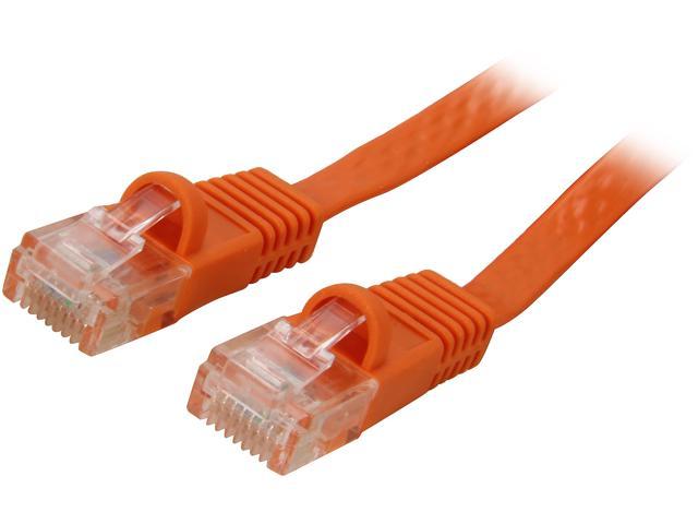 Coboc CY-CAT6-75-Orange 75ft. 32AWG Cat 6 Orange Color 550MHz UTP Flat Ethernet Stranded Copper Patch cord /Molded Network lan Cable