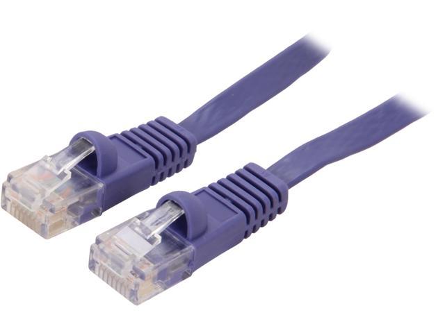 Coboc CY-CAT6-14-Purple 14ft. 32AWG Cat 6 Purple Color 550MHz UTP Flat Ethernet Stranded Copper Patch cord /Molded Network lan Cable