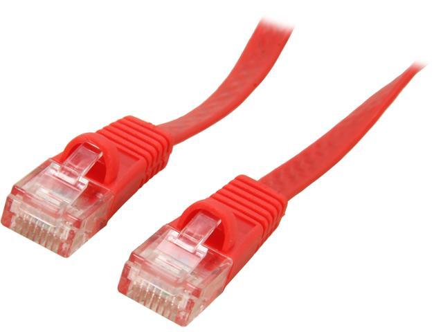 Coboc CY-CAT6-14-Red 14ft. 32AWG Cat 6 Red Color 550MHz UTP Flat Ethernet Stranded Copper Patch cord /Molded Network lan Cable