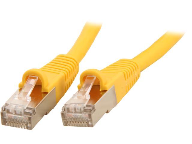 Coboc CY-CAT7-25- Yellow 25ft. 26AWG Snagless Cat 7 Yellow Color 600MHz SSTP(PIMF) Shielded Ethernet Stranded Copper Patch cord /Molded Network lan Cable