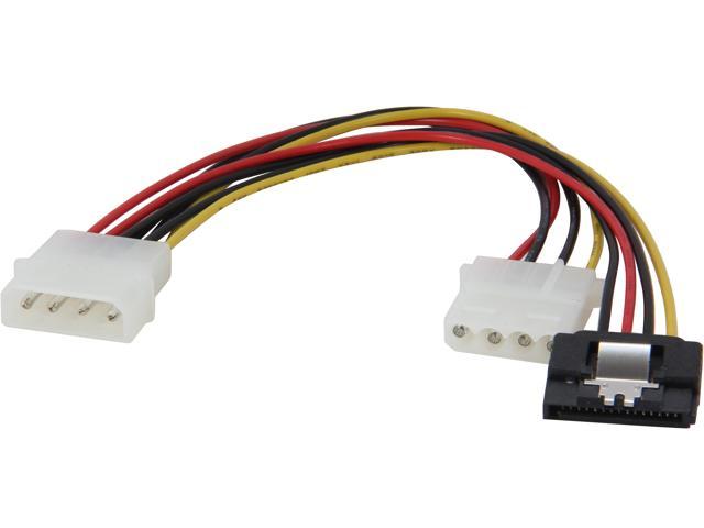 Coboc SC-PWC-MOL-8-SATA2-M-F 8" Molex 4-pin LP4 to 15-pin SATA Power w/ Latch Adapter Converter,with 8" LP4 Extensin Cable