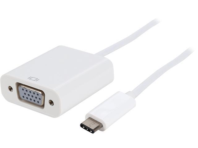 Coboc AD-ALT-C2VGA-6WH 6inch White  DisplayPort ALT USB 3.1 Type C to VGA Adapter Converter - DP ALT USB-C to VGA - 1920 x 1080p Resolution