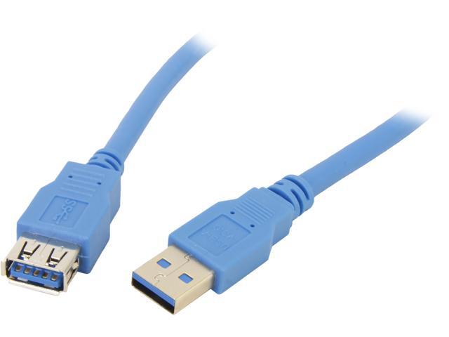 Coboc CY-U3-AAMF-6-BL 6ft SuperSpeed 5Gbps USB 3.0  A Male to A Female Extension Cable,Gold Plated,Blue,M-F