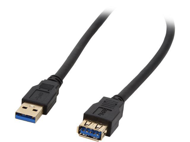 Coboc CY-U3-AAMF-3-BK 3ft SuperSpeed 5Gbps USB 3.0  A Male to A Female Extension Cable,Gold Plated,Black,M-F