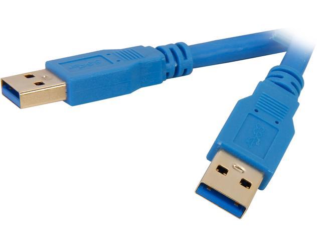 Coboc CY-U3-AAMM-1.5-BL 1.5ft SuperSpeed 5Gbps USB 3.0  A Male to A Male Cable,Gold Plated,Blue,M-M
