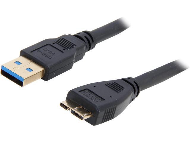 Coboc CY-U3-AMicBMM-6-BK 6ft SuperSpeed 5Gbps USB 3.0  A Male to Micro B Male Cable,Gold Plated,Black,M-M