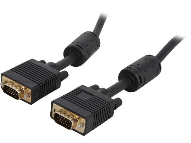 Coboc Model EA-CL2-VGA-25-BK 25 ft. Black Color Premium CL2 Rated 28AWG SVGA/VGA HD15 cable,Gold Plated,w/ Ferrite Cores,M-M
