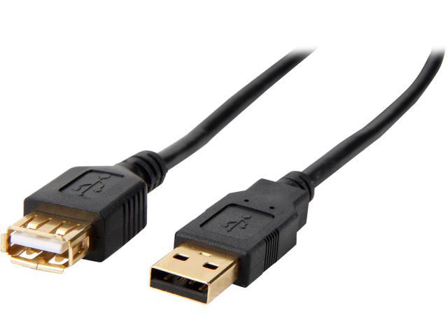 Coboc CL-U2-AAMF-10-BK 10ft High Speed USB 2.0 A Male to A Female Extension Cable,Gold Plated,Black