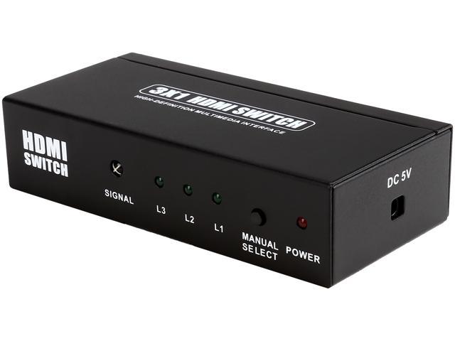 Coboc HA-HMSW-3X1 3 Port 3 in 1 out Certified HDMI V1.4 Amplified Switch switcher w/ 3D HDCP 1080P Support, with IR Remote