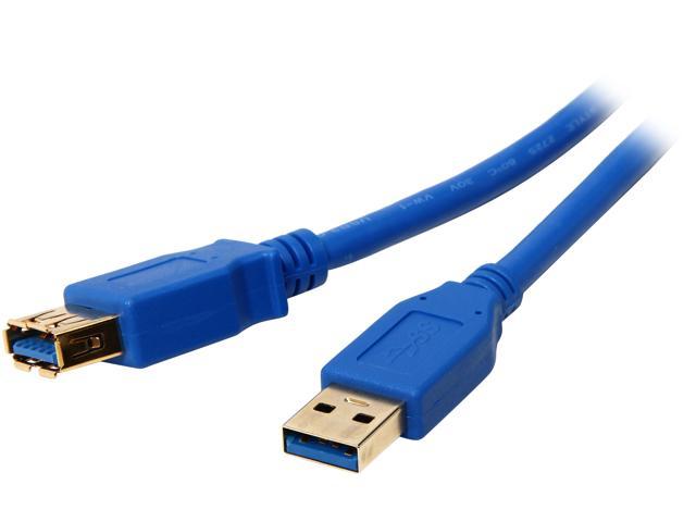 Coboc CY-U3-AAMF-10-BL Blue SuperSpeed 5Gbps USB 3.0  A Male to A Female Extension Cable,Gold Plated,Blue