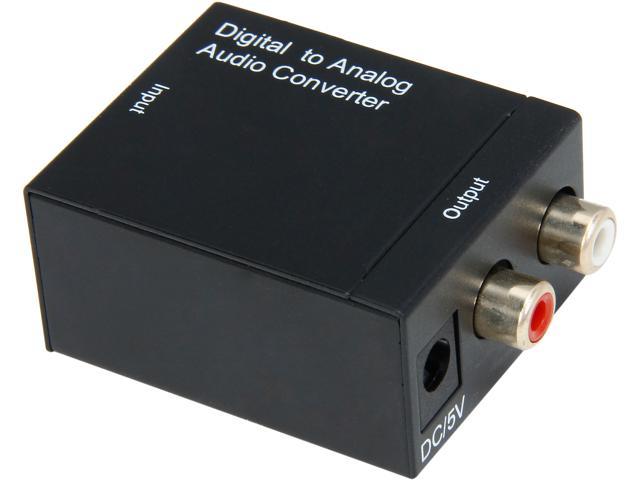 Coboc EA-AUD-DIG2ANA SPDIF Digital Coax & Optical Toslink to Analog Stereo RCA L/R Audio Converter Adapter Metal Cover - 2CH-LPCM 24-bit/96KHz DAC