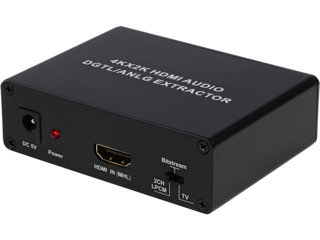 Coboc AUD-HD4K2HSRCA Daul-Mode HDMI/MHL Dual to HDMI+Audio(Toslink+Stereo L/R)Audio Extractor Converter with Audio setting - 4K2K,3D,HDCP Compliant