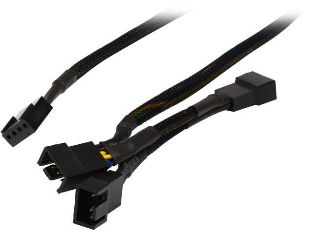 Coboc TX4SPL3-16 8 in. / 4 in. / 4 in.  Sleeved  16 inch 1 to Three(3) x  4-pin TX4 PWM Fan Power Splitter Cable(Net Jacket)