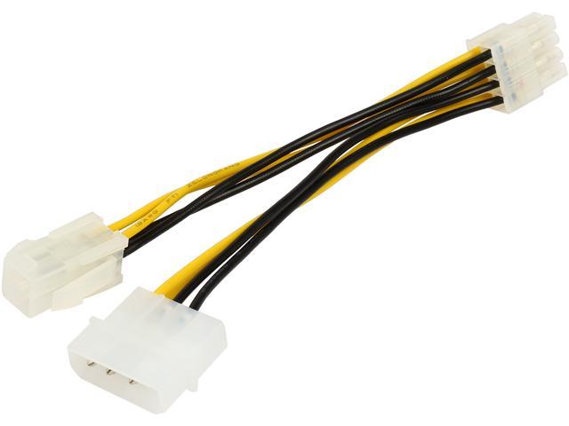 Coboc EPSADLP48-6 6inch ATX 12V P4 4-Pin with Molex LP4  to EPS 12V 8-Pin Motherboard /CPU Power Supply Adapter Converter Cable,F/M