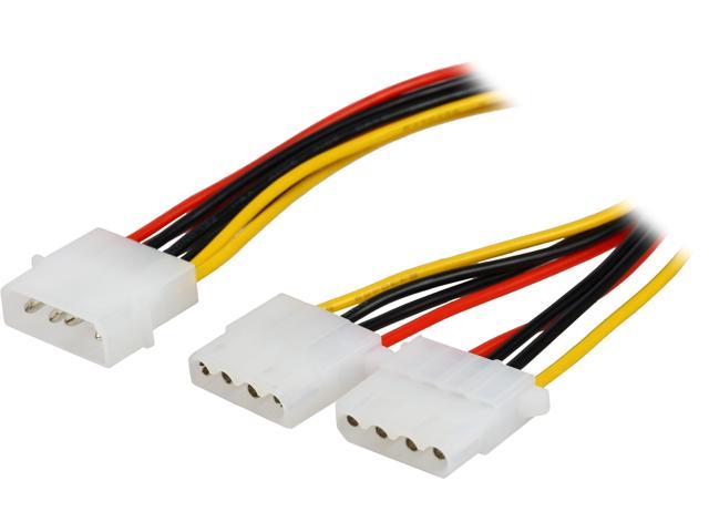 Coboc PL4SPL2-8 8 in. 4-pin Molex LP4 Male to Two(2) Female  'Y'  Splitter Power Cable