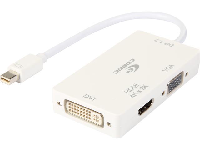Coboc MDP122HDV-6-WH Mini DisplayPort 1.2 to HDMI / DVI / VGA Adapter