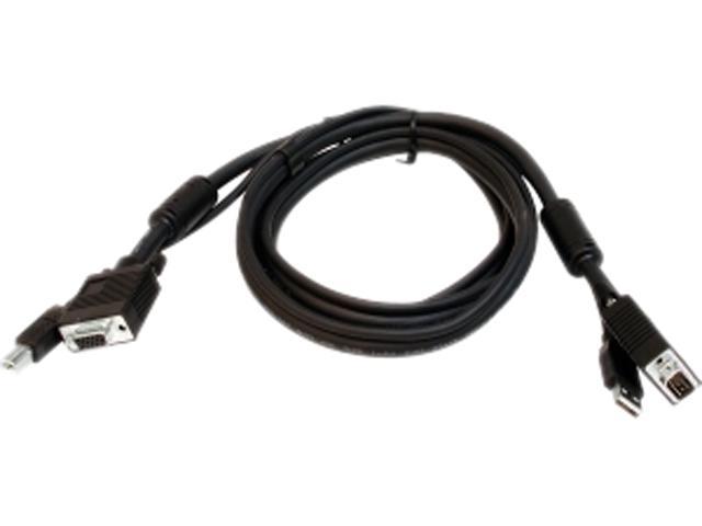 USB AM to VGA M+USB BM Display Monitor Cable LIANSHU KVM 2-in-1 DVI M 