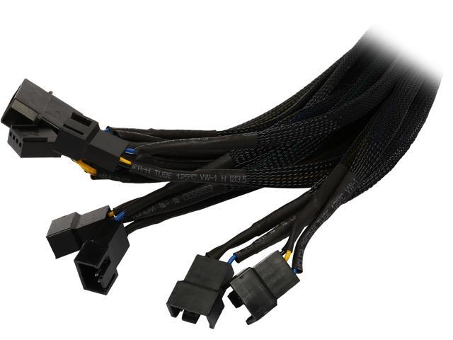 Rosewill LP45TX4-18 18" 4-pin Molex LP4 to Five(5) x 4-pin TX4 PWM Fan Power Splitter Adapter Converter Cable with one TX4 Female for RPM Feedback