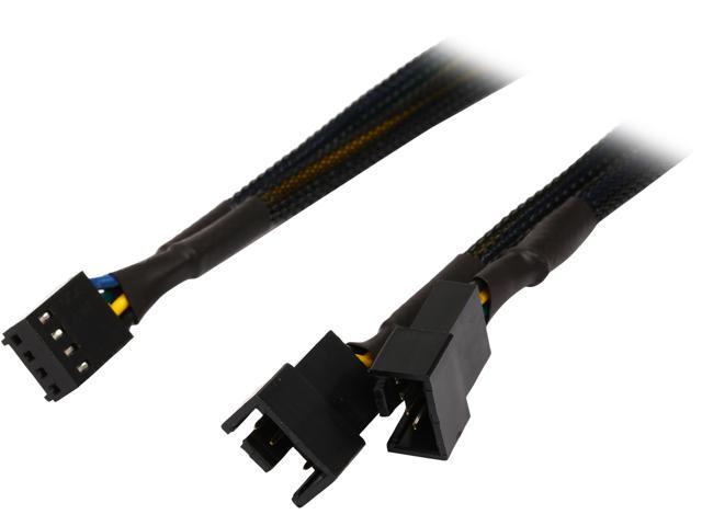 Rosewill TX4SPL2-12 1 ft. Sleeved 12 inch 1 to Two(2) x 4-pin TX4 PWM Fan Power Splitter Cable (Net Jacket) Female to Male