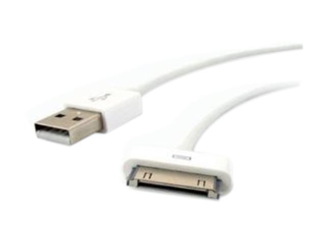Comprehensive A30-USBA-3ST White 30 Pin Dock Connector to USB A Male Adapter Cable for iPhone 4S, iPad