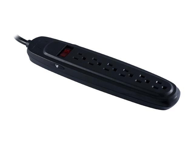 V7 SA0604B-8N6 4 ft. 6 Outlets 900 Joules Home/Office Surge Protector