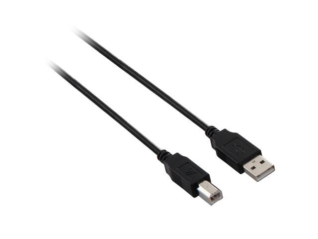 V7 V7N2USB2AB-06F High-Speed USB 2.0 Device Cable, A Male to B Male for Connecting PC to Digital Cameras, Printers, Scanners, External Disk Drives - 6 ft Black