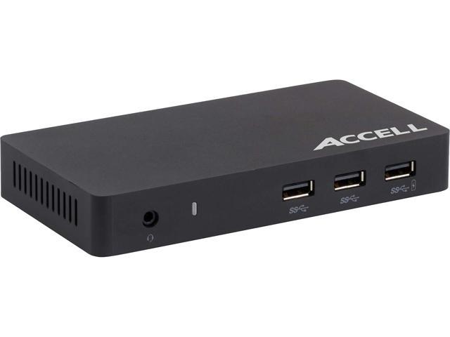 Accell Universal Laptop Docking Station - USB 3.0 to 4K UHD DisplayPort, HDMI, 3 x USB-A 3.0, for Mac or Windows