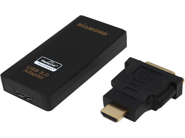The Diamond Multimedia BVU3500H USB 3.0 to HDMI/DVI adapter, Multiple Display Monitor up to 2048 x 1152 and 1080P resolutions (Display Link DL-3500)