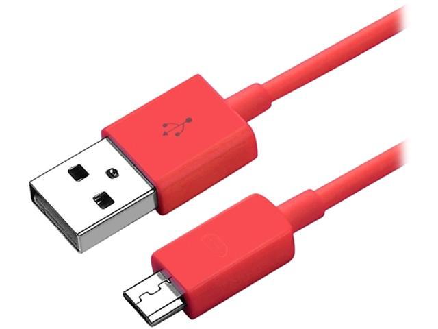 Insten 1131831 Red 1X Micro USB 2- in-1 Cable Compatible with Blackberry Z10