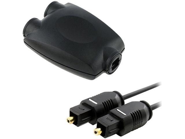 Insten 528247 Optical Audio Splitter Adapter w/ Digital Optical Audio TosLink Cable