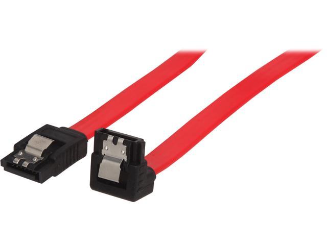VCOM VC-SATAR18 1.5 ft. SATA II One Right Angle Red Cable with Locking Latch