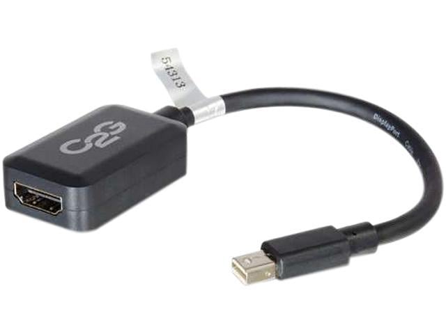 C2G 54311 Mini DisplayPort Male to Single Link DVI-D Female Adapter Converter Black TAA Compliant 8 Inches 