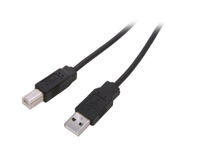 Nippon Labs Black 10 ft. USB cable A/male to B/male 10ft Model USB-10-AB-BK 10 feet