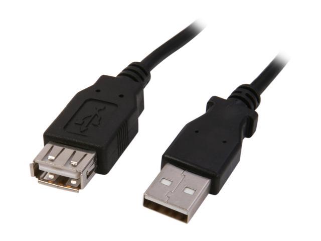 6 ft USB 2.0 AA MF Top Quality Black Extension 2 pack 