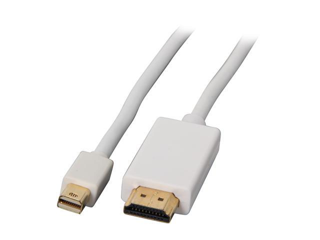 Nippon Labs MINIDP-HDMI-6 6 ft. Mini DP DisplayPort Male to HDMI Male Adapter Cable, White - OEM