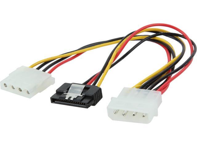 Nippon Labs SATA4PMF-Y4PMM 8 in. 4pin MOLEX Male to 15pin SATA II and ...