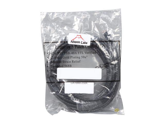 Nippon Labs CAT6MB-75BK 75 Ft. CAT 6 UTP Injection Molded Boot Patch...