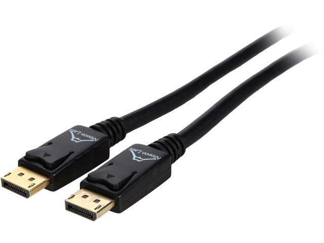 Nippon Labs DP-6-BR2 6 ft. DP DisplayPort 1.2 HBR2 Male to Male 28AWG Cable with Gold Plated Connectors, Black