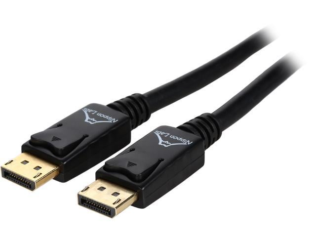 Nippon Labs DP-10-BR2 10 ft. DP DisplayPort 1.2 HBR2 Male to Male Cable with Gold Plated Connectors, Black - OEM