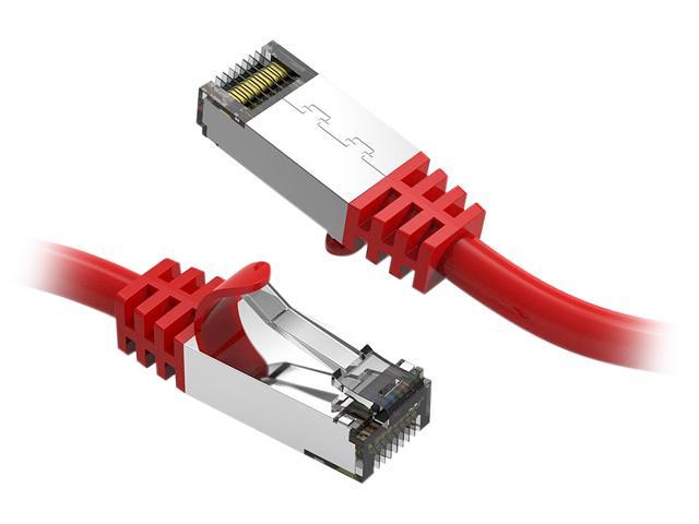 Nippon Labs Cat8 RJ45 7ft Ethernet Patch Internet Network LAN Cable, In/Outdoor, 26AWG, Shielded Latest 40Gbps 2000MHz, Weatherproof S/ftP -in Wall, Outdoor for Gaming/Router/Modem/PC/Switch (Red)