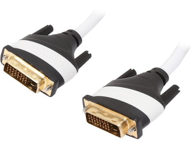 GearIT GI-DVI-DVI-WH-6FT White DVI to DVI Dual Link Male to Male Adapter Cable