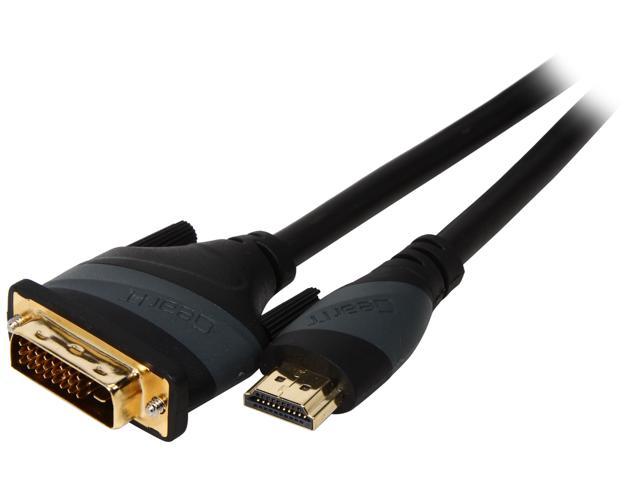 GearIT GI-HDMI-DVI-BK-6FT Black High Speed HDMI To DVI-D Male to Male Video Adapter Cable
