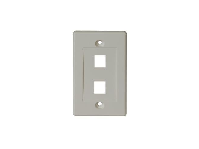 White Tripp Lite N042-001-WH Dual Outlet Keystone Faceplate