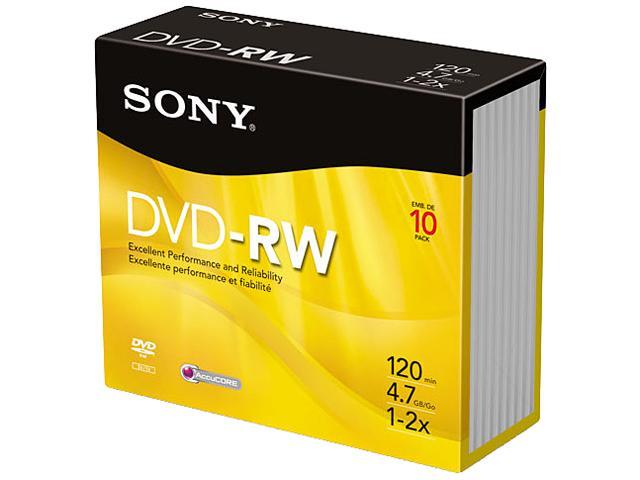 DVD-RW Discs, 4.7GB, 2x, 10/Pack