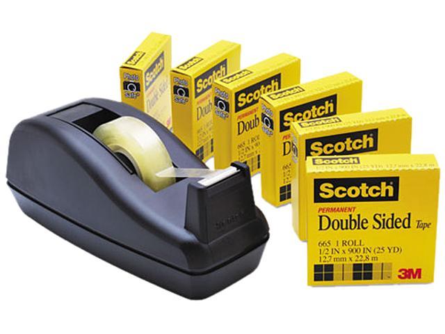 Scotch 665 Double Sided Permanent Tape With C40 Dispenser 1 2 X 900 Clear 6 Newegg Com