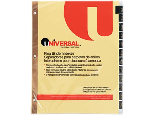 universal-leather-look-mylar-tab-dividers-12-month-tabs-letter-black