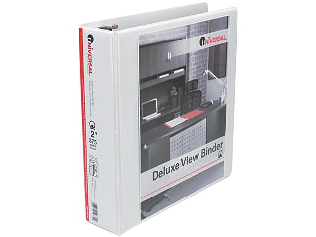 UNIVERSAL Deluxe Round Ring View Binder 2" Capacity Light Blue 20733 