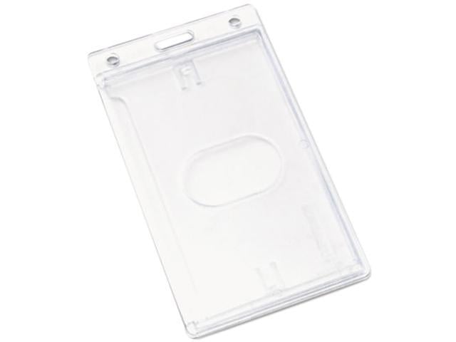 Frosted Rigid Badge Holder, 3 3/8 X 2 1/8, Clear, Vertical, 25/Bx ...