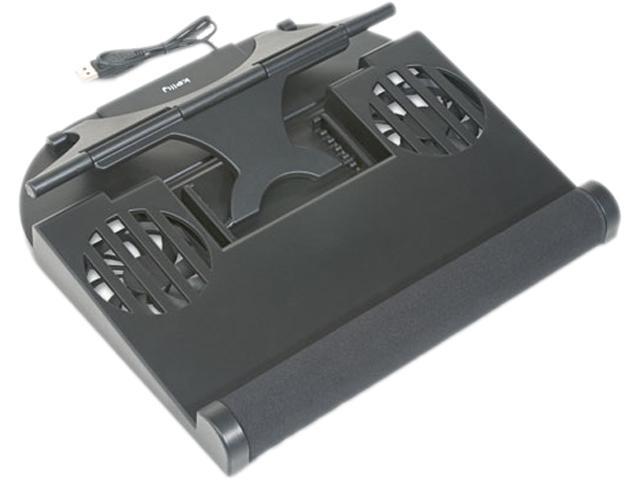 Notebook Riser With Cooling Fan And Swivel, Black, 12 1/2 X 11 1/2 X 4